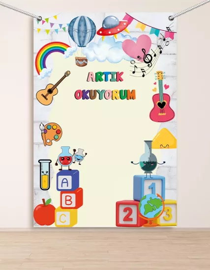 Artık Okuyorum Hatıra Fotoğraf Panosu Branda 150x200