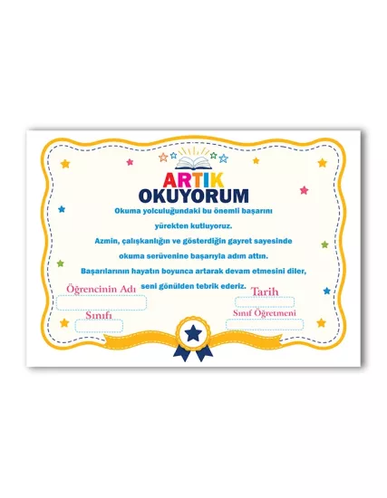 Artık Okuyorum Belgesi