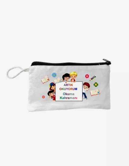 Artık Okuyorum Temalı Özel Tasarım Bez Kalemlik 5 Adet