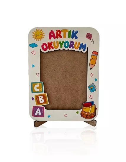 Artık Okuyorum Ahşap Fotoğraf Çerçevesi 5 Adet