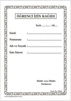 Öğrenci İzin Kağıdı