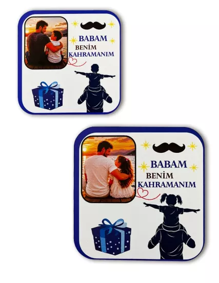 Babalar Günü Hediyesi Ahşap Magnet