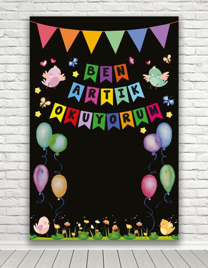 Ben Artık Okuyorum Hatıra Fotoğraf Panosu Branda 150x200
