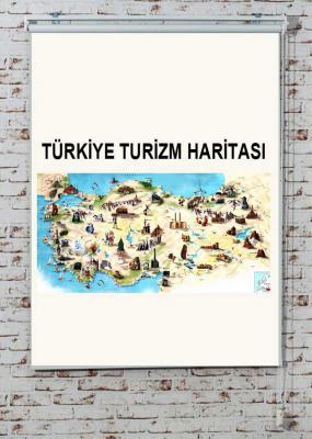 Baskılı Stor Perde (Türkiye Turizm Haritası)