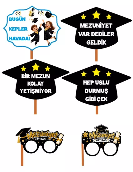 Mezuniyet Hatırası El Pankartı 6’lı Set
