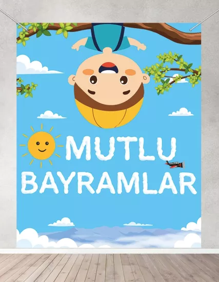 Mutlu Bayramlar Temalı Hatıra Fotoğraf Brandası 160x200