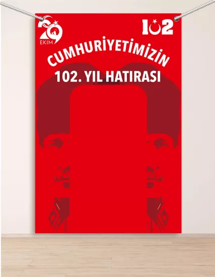 29 Ekim Cumhuriyet Bayramı Hatıra Fotoğraf Panosu 100x150 