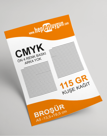 Broşür A5  14x20 cm Çift Yön Renkli