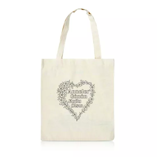 Anneler Günü Özel Boyanabilir Bez Çanta