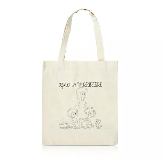 Anneler Günü Özel Boyanabilir Bez Çanta