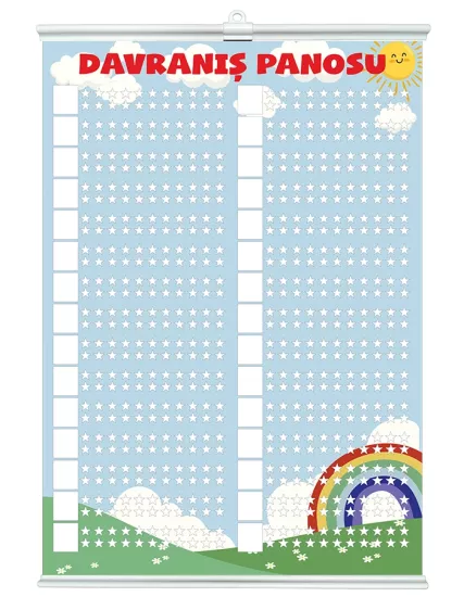 Öğrenci Sınıf İçi Davranış Panosu Branda Boyanabilir 30 Kişilik 70x100 Çıtalı