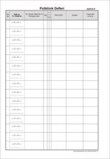 Poliklinik Defteri (200 Sayfalık)