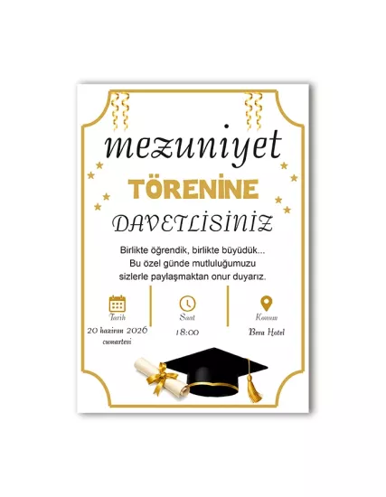 Yıl Sonu Mezuniyet Davetiyesi (A5)