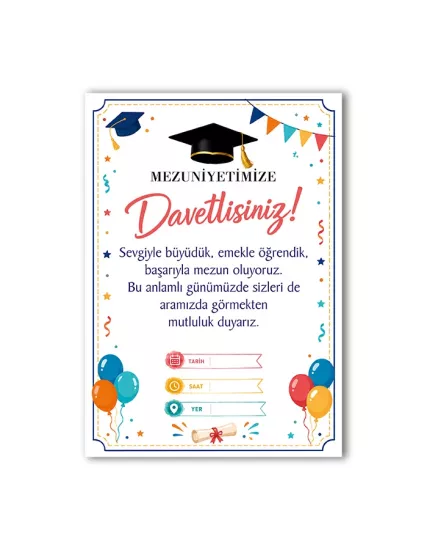 Yıl Sonu Mezuniyet Davetiyesi (A5)