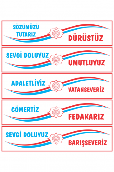 Değerler Eğitimi Kiriş Yazısı 5’li Set