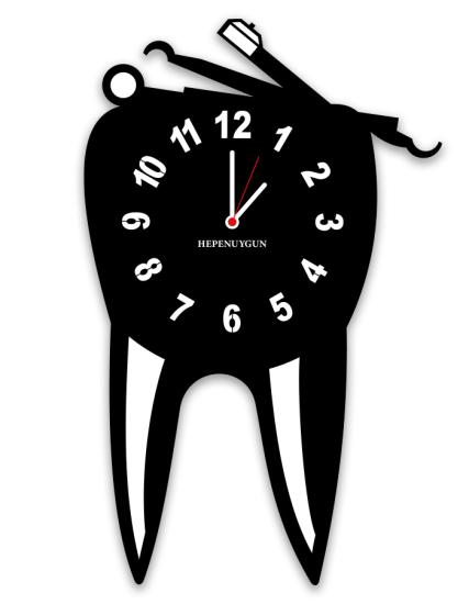 Kişiye Özel Hediyelik Dekoratif Diş Temalı Duvar Saati