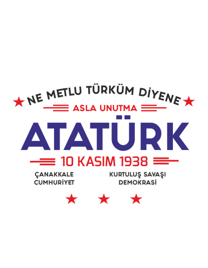Ütü ile Yapışan Tekstil Transfer Dtf Baskı Görseli - Atatürk A4