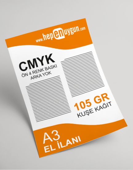 El İlanı A3  28x40 cm Tek Yön Renkli