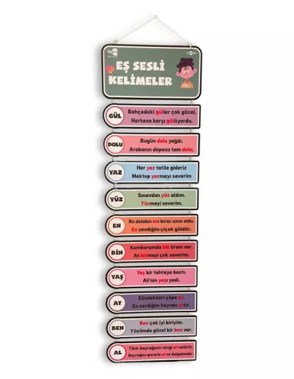 Ahşap Eş Sesli Kelimeler Panosu