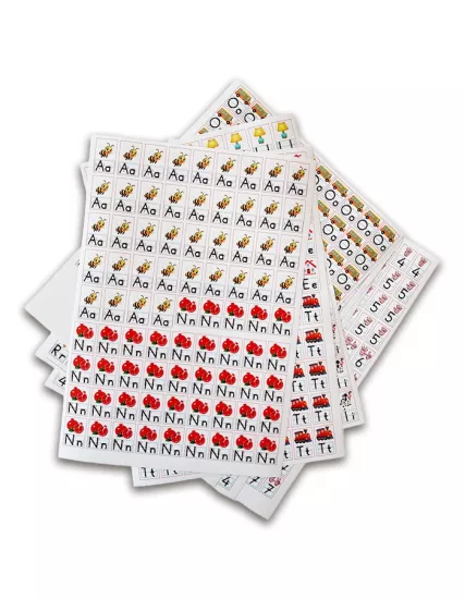1. Grup (ANETİL) + 2. Grup (OKURIM) Harf ve Rakam Sticker Seti – Defter İçin Yapışkanlı