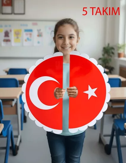29 Ekim 23 Nisan Gösteri Plakası Ayyıldız Bayrak 48,5 cm Çap 5 Adet