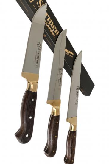 Orjinal Sürmene Kasap Bıçağı 3 lü Takım - Et Ekmek Sebze Meyve Bıçağı %100 El İşçiliği