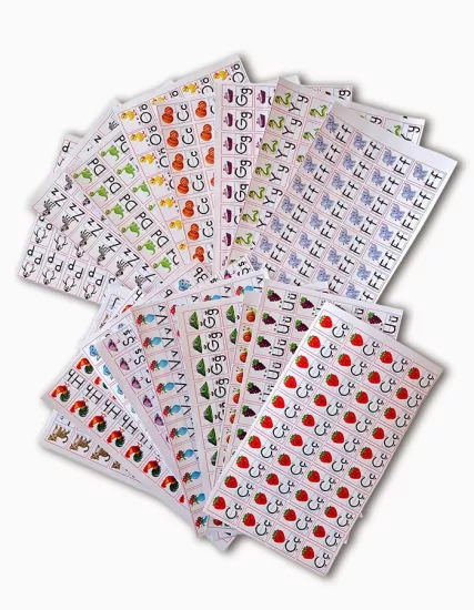 3., 4. ve 5.  Grup Harf Sticker Seti – Defter İçin Yapışkanlı