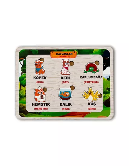 Ahşap Hayvanlar Eğitim Panosu