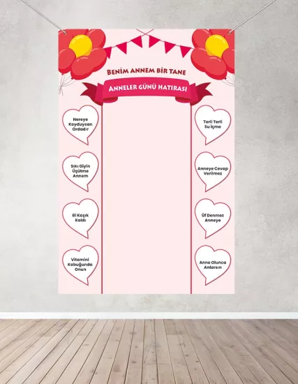 Anneler Günü Hatıra Fotoğraf Panosu Branda 160x200