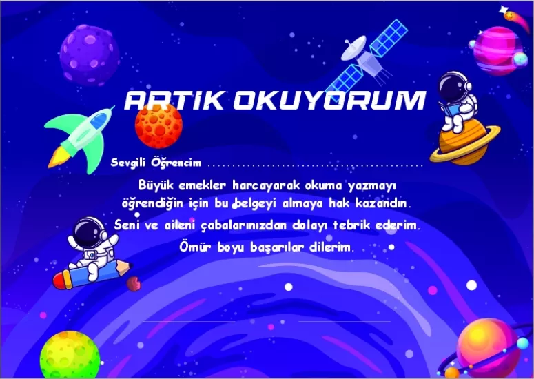 Artık Okuyorum Belgesi