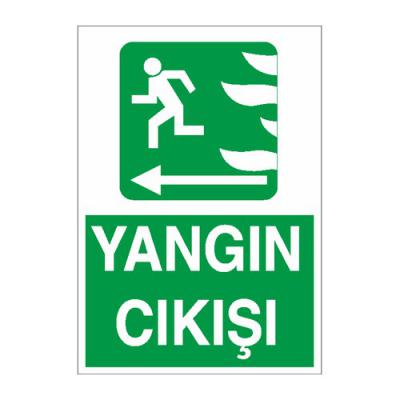 İş Güvenliği Levhası Sticker - Yangın Çıkışı Sol Ok
