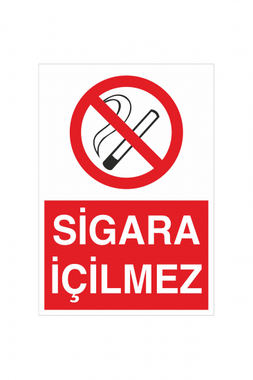İş Güvenliği Levhası Sticker - Sigara İçilmez