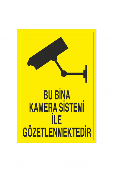 İş Güvenliği Levhası Sticker - Bu Bina Kamera Sistemi İle Gözetlenmektedir