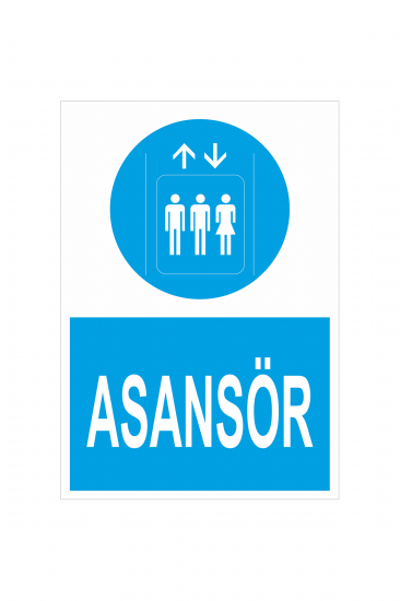 İş Güvenliği Levhası Sticker - Asansör