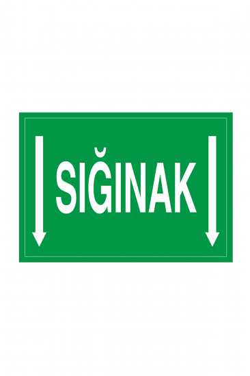 İş Güvenliği Levhası Sticker - Sığınak Aşağı Ok