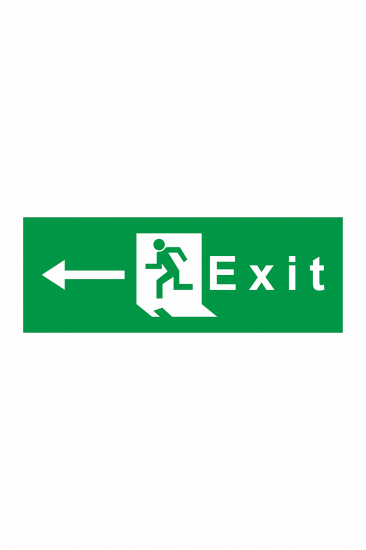 İş Güvenliği Levhası Sticker - Exit Sol Ok 
