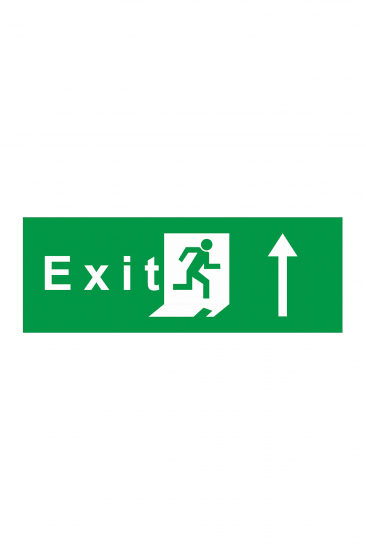 İş Güvenliği Levhası Sticker - Exit Yukarı Ok