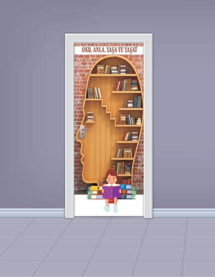 Kütüphane Kapı Giydirme