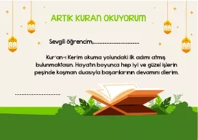 Artık Kur-an Okuyorum Blegesi