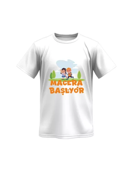 Macera Başlıyor Baskılı Tişört 