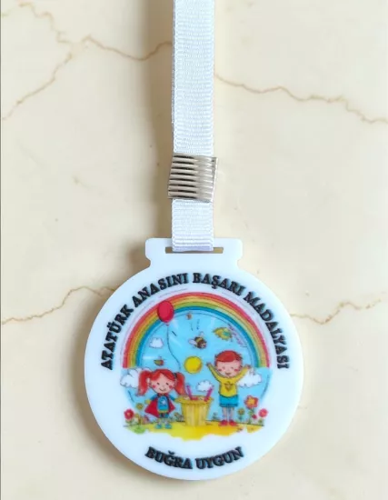 Anasınıfı Başarısı Beyaz Pleksi Madalya 5 Adet