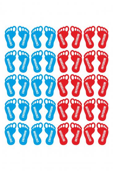 İniyorum Çıkıyorum Ayak İzi Sticker 20 Çift