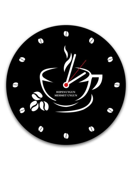 Kişiye Özel Hediyelik Kahve Temalı Duvar Saati