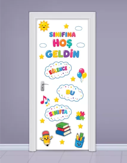 Okula Hoşgeldin Kapı Süsleme Stickerları