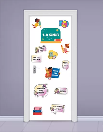 Okula Hoşgeldin Kapı Süsleme Stickerları