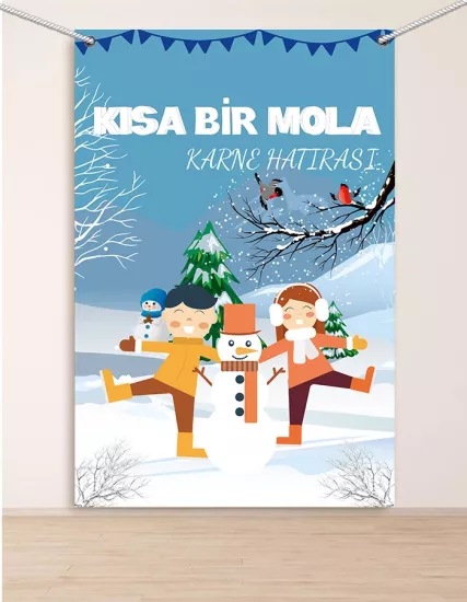 Kısa Bir Mola Karne Hatırası Hatıra Fotoğraf Panosu Branda 100x150