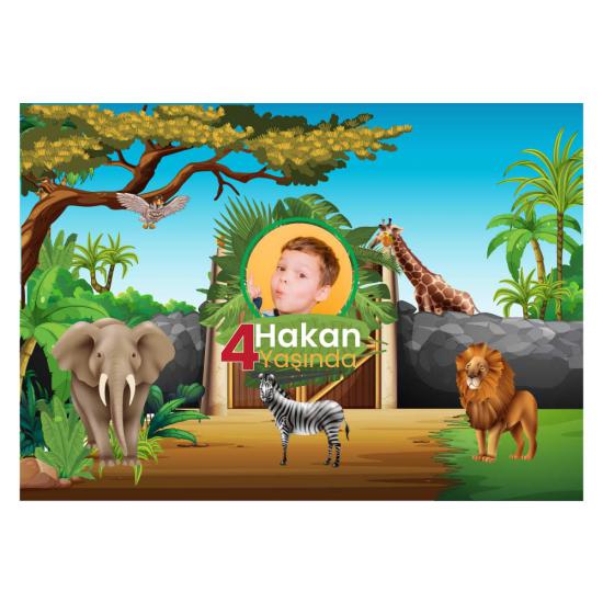 Kişiye Özel Safari Doğum Günü Magnet (6x9cm)