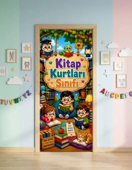 Anasınıfı Kapı Giydirme (Kitap Kurtları)