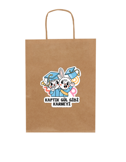 Karne Günü İçin Kraft Çanta, Karne Çantası 10 Adet