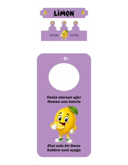 Yerli Malı Haftası Branda Kostüm ve Karton Taç (Limon)